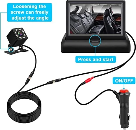 Baby Car Mirror, 4.3'' HD Night Vision Function Car Mirror Display - Image 4