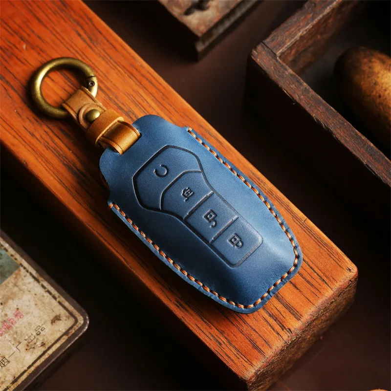 Luxury Leather Car Key Case Key Fob Shell For BYD Atto3, All Models - Image 2