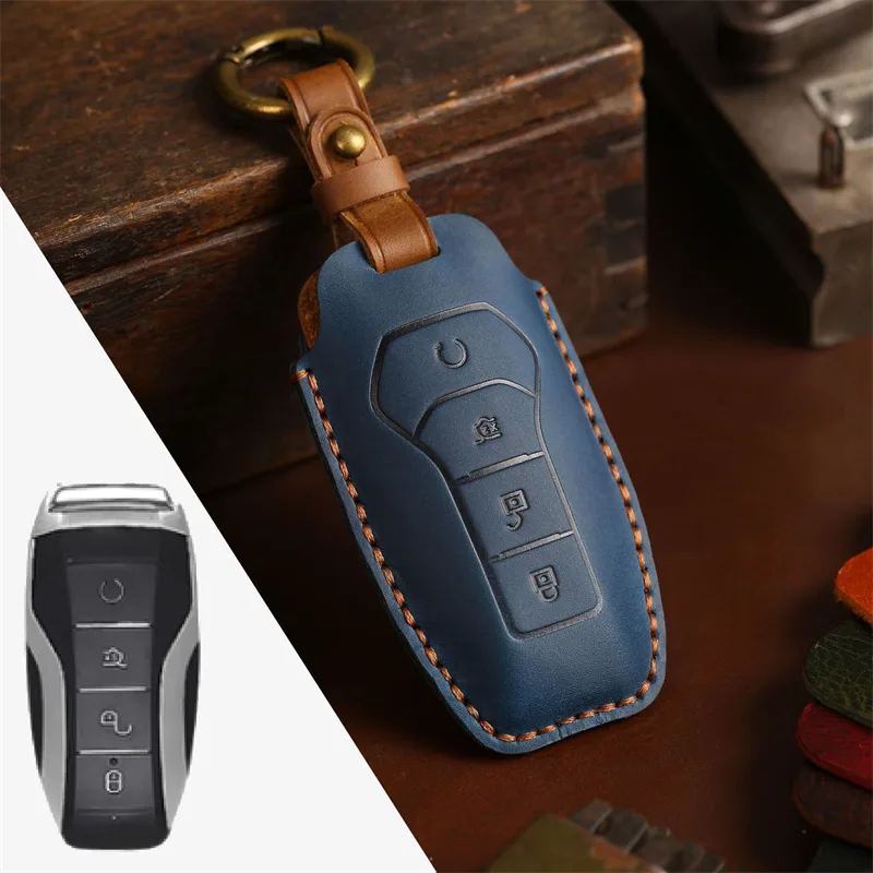Luxury Leather Car Key Case Key Fob Shell For BYD Atto3, All Models - Image 3