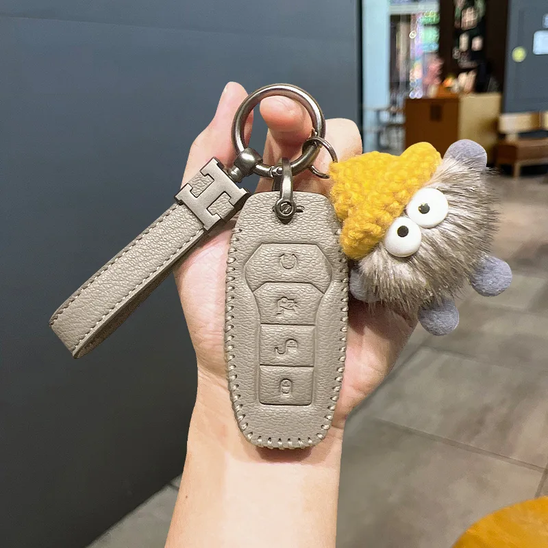 BYD Car Keychain Interior Pu Leather Car Key Case Ring Fit for All Model - Image 4