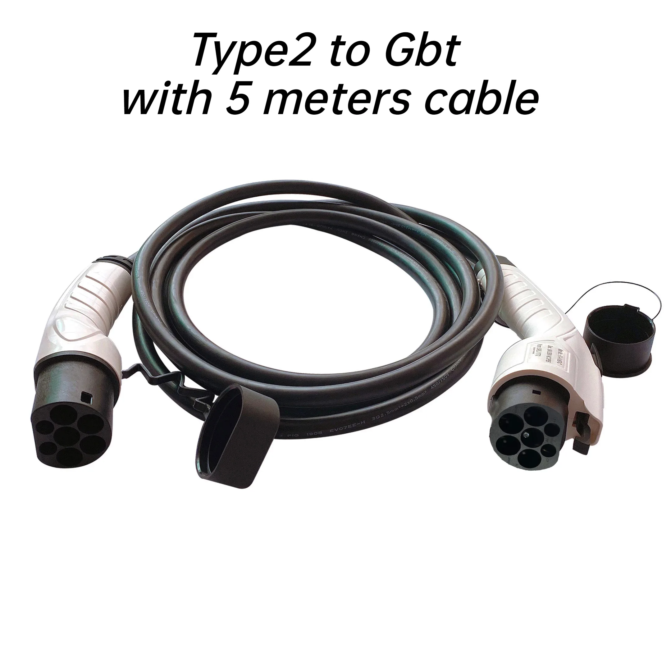 32A 7.4KW 22KW Type2 to GB/T EV Charging Cable 5 Meters for BYD Car