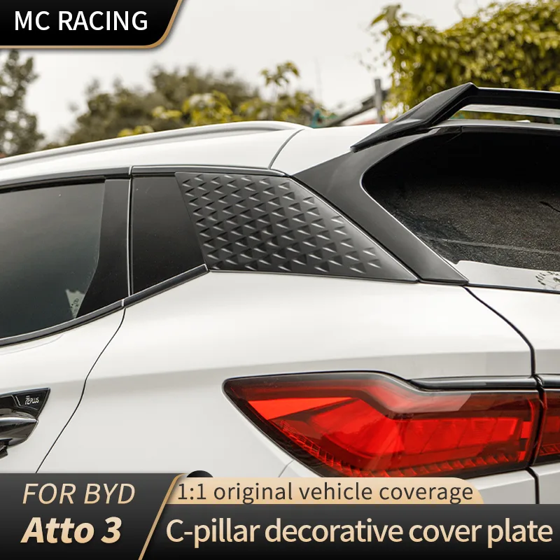 2pcs Rear Wing Side Window Triangle Trim Cover Trim ABS Bright black Atto3 Accessories for BYD Atto 3 - Image 2