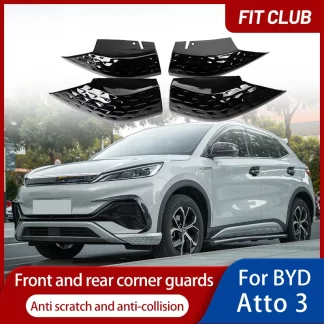 4Pcs Car Corner Protecor ABS Strip Stickers for BYD Atto 3 2022 Car Front Rear Bumper Strip Lip