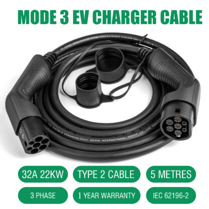 EV Charging Cable 32A 22KW Three Phase Electric Vehicle Cord for Car Charger Station Type 2 EVSE – Bild 4