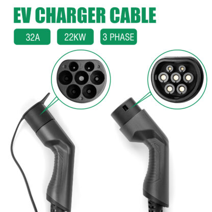 EV Charging Cable 32A 22KW Three Phase Electric Vehicle Cord for Car Charger Station Type 2 EVSE – Bild 5